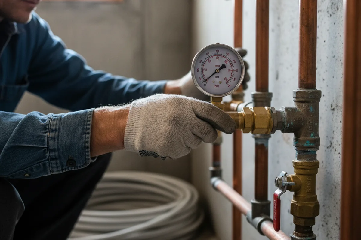 Pressure testing a repaired line during Water Line Repair in Wellsville